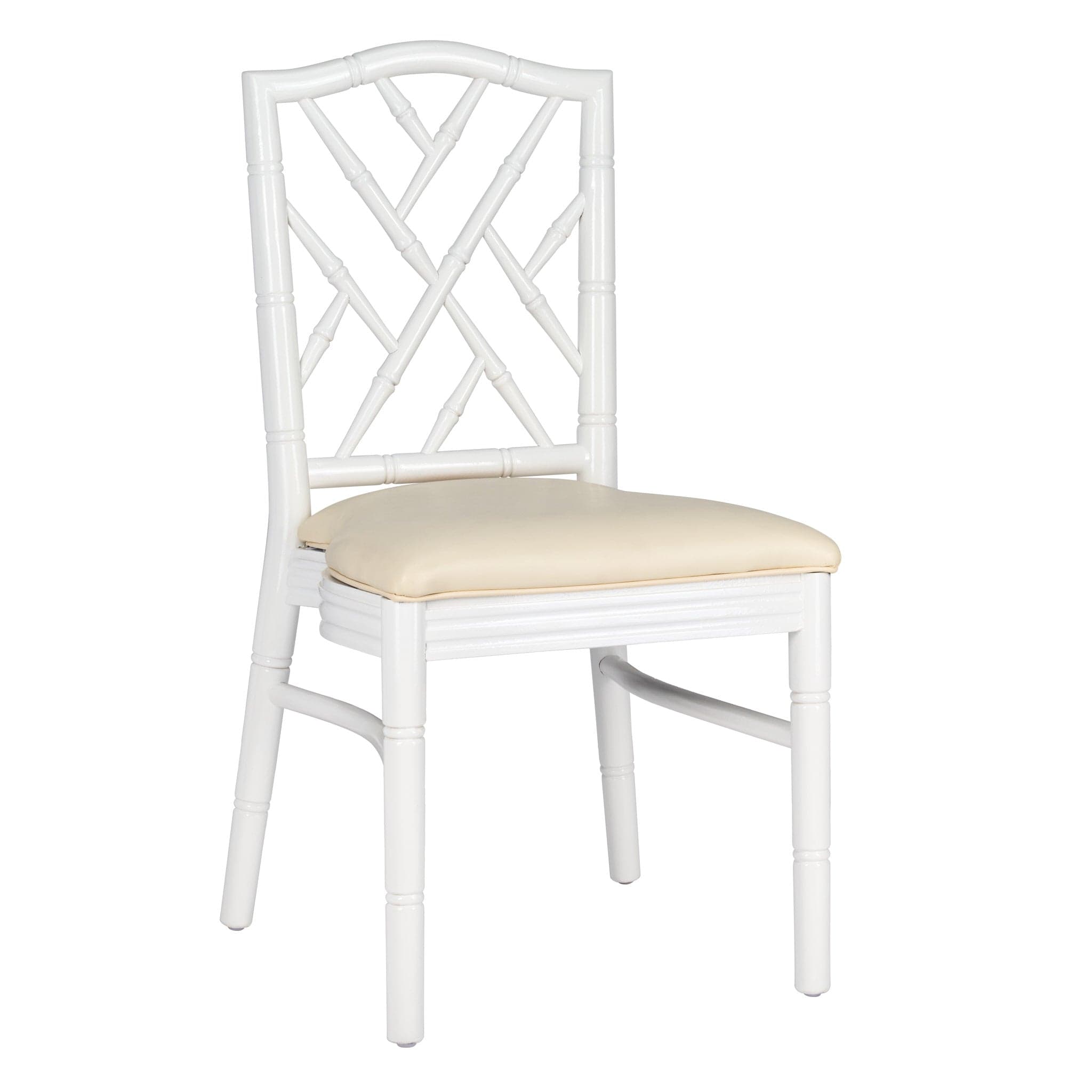 Chivari White Ritz ToughWood™ Chair with Ivory Vinyl Seat CRWW-ZG-SO