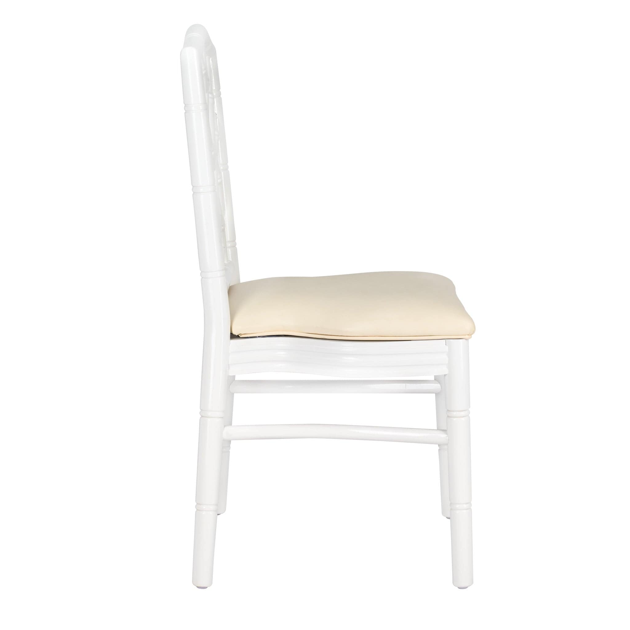 Chivari White Ritz ToughWood™ Chair with Ivory Vinyl Seat CRWW-ZG-SO