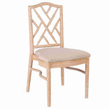 Natural Whitewash Ritz Resin Chair with Beige Linen Seat