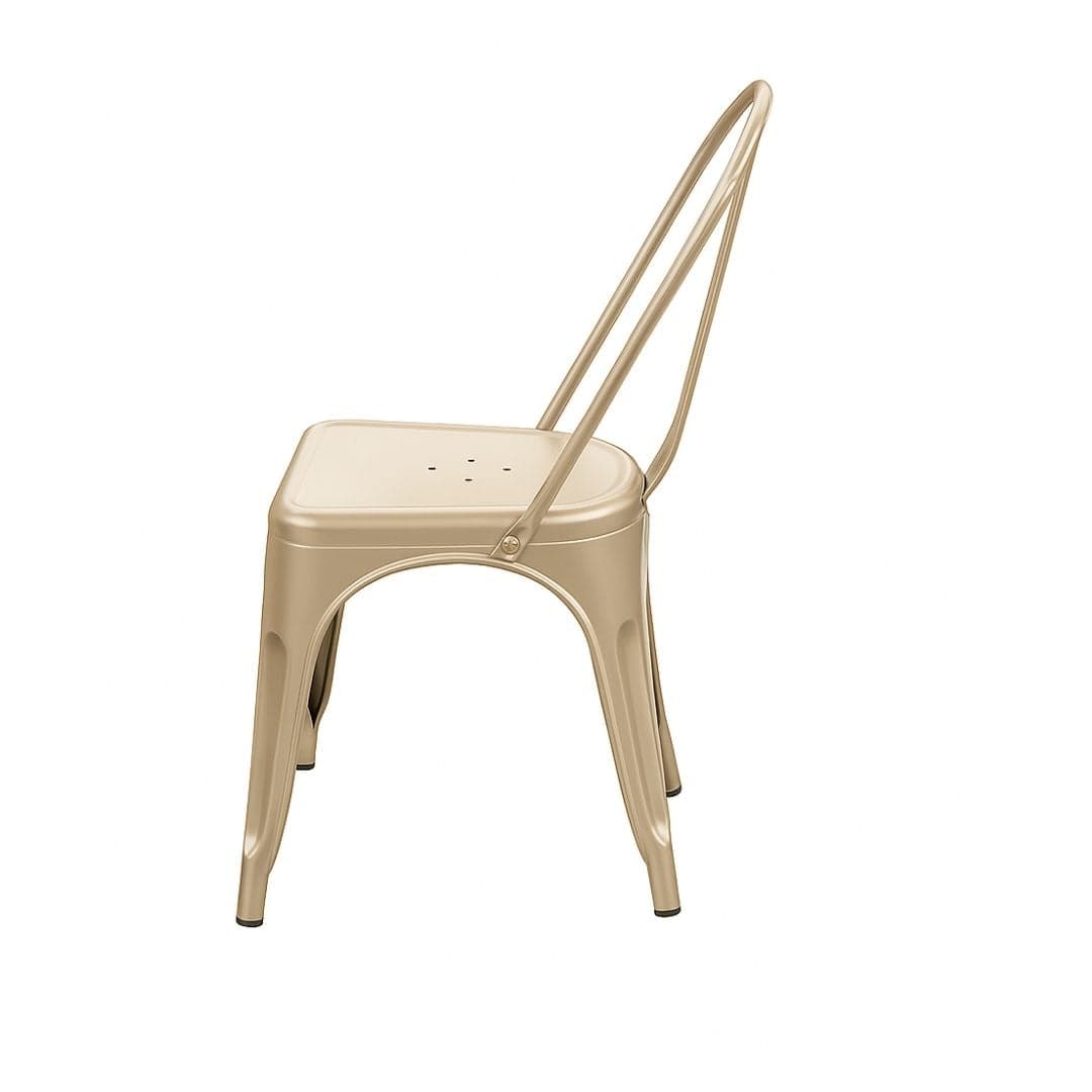 Chivari Gold Hi Gloss Tolix Style Metal Chair CTMMG-AX-T