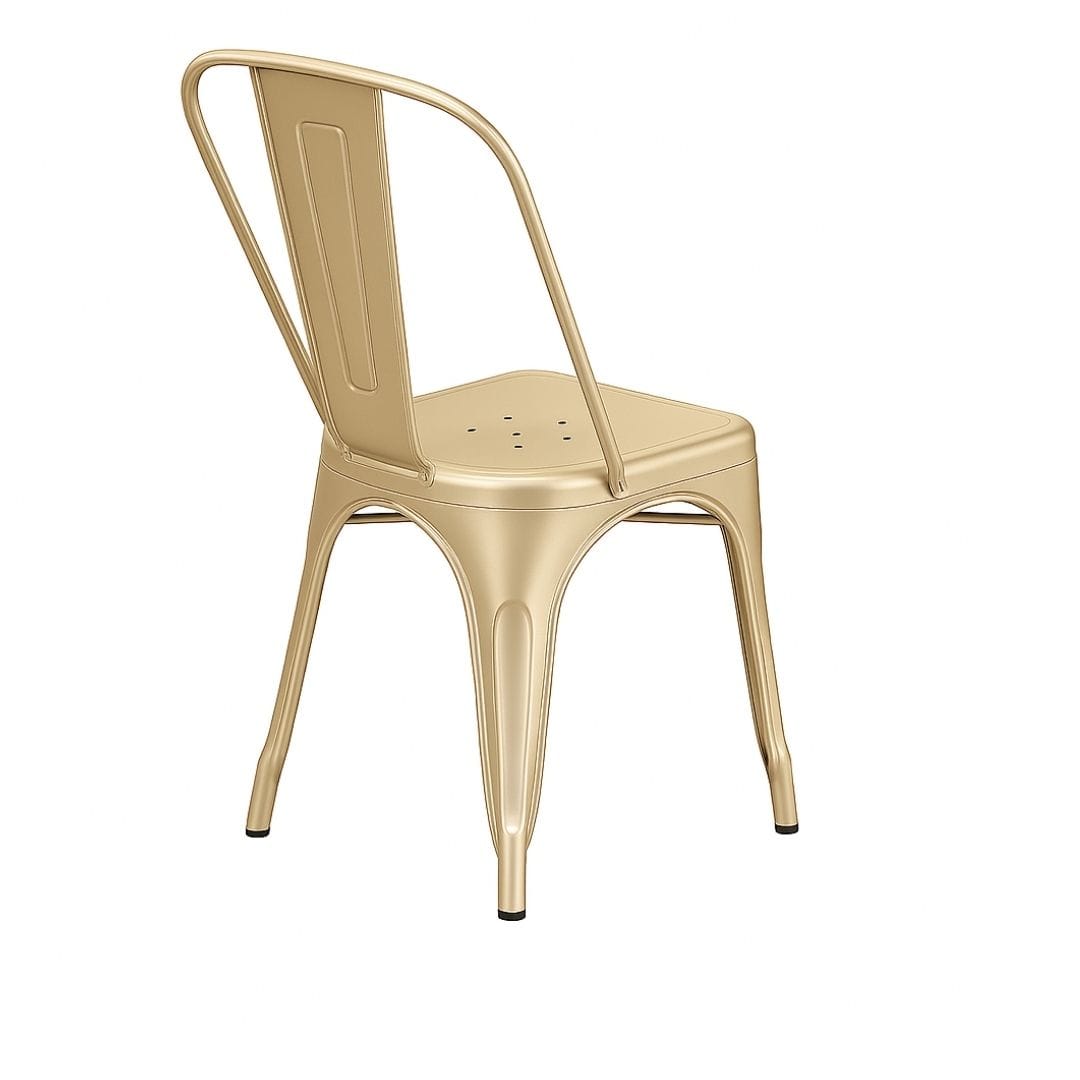 Chivari Gold Hi Gloss Tolix Style Metal Chair CTMMG-AX-T