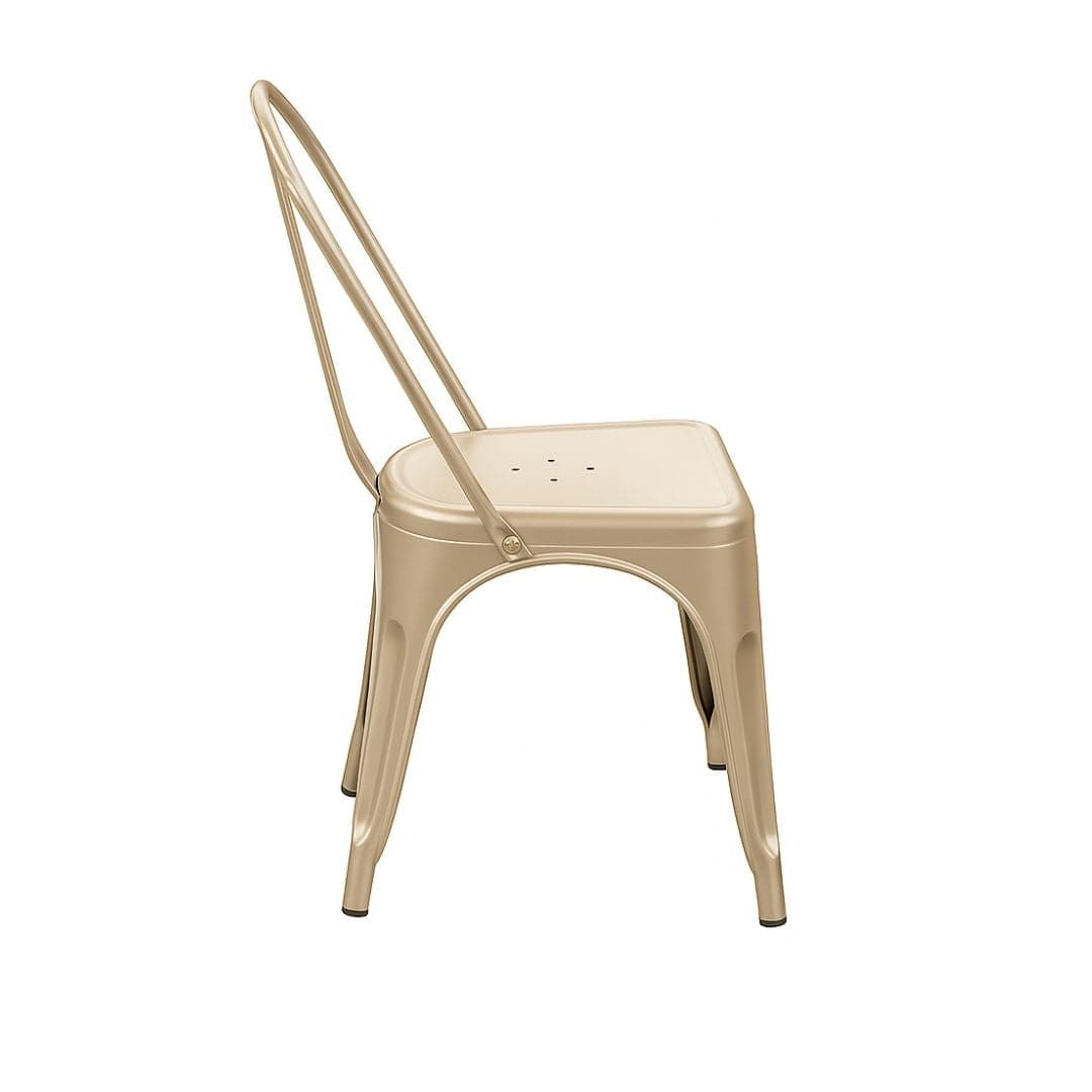 Chivari Gold Hi Gloss Tolix Style Metal Chair CTMMG-AX-T