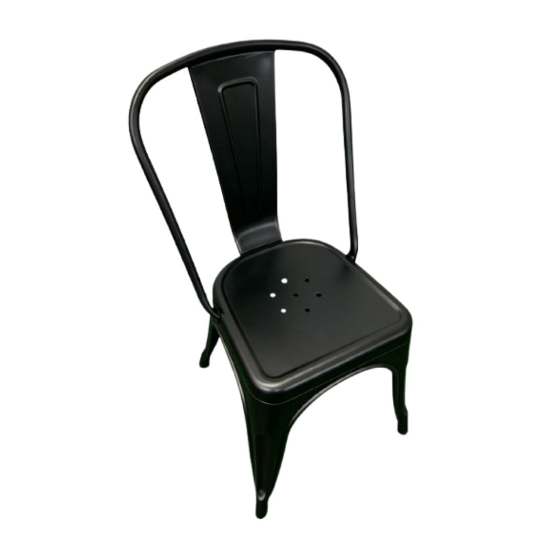 Chivari Black All Weather Tolix Style Resin Chair CTRB-ZG