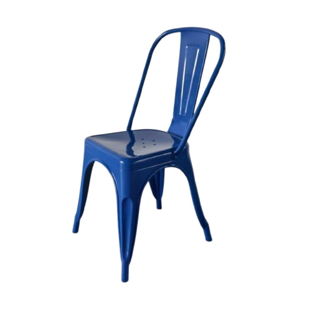 Chivari Blue All Weather Tolix Style Resin Chair CTRBLU-ZG