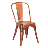 Copper Finish with Black Distressed All Weather Tolix Style Resin Chair
