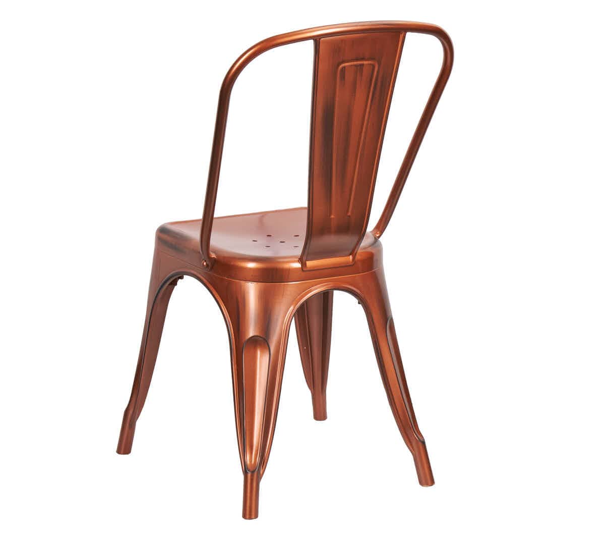 Chivari Copper Finish with Black Distressed All Weather Tolix Style Resin Chair CTRC-ZG