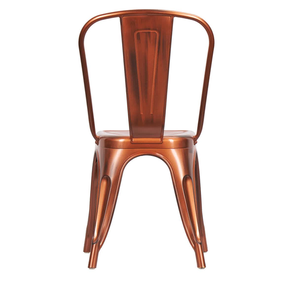 Chivari Copper Finish with Black Distressed All Weather Tolix Style Resin Chair CTRC-ZG