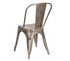 Chivari Gun Metal Finish with Black Distressed All Weather Tolix Style Resin Chair CTRGM-ZG