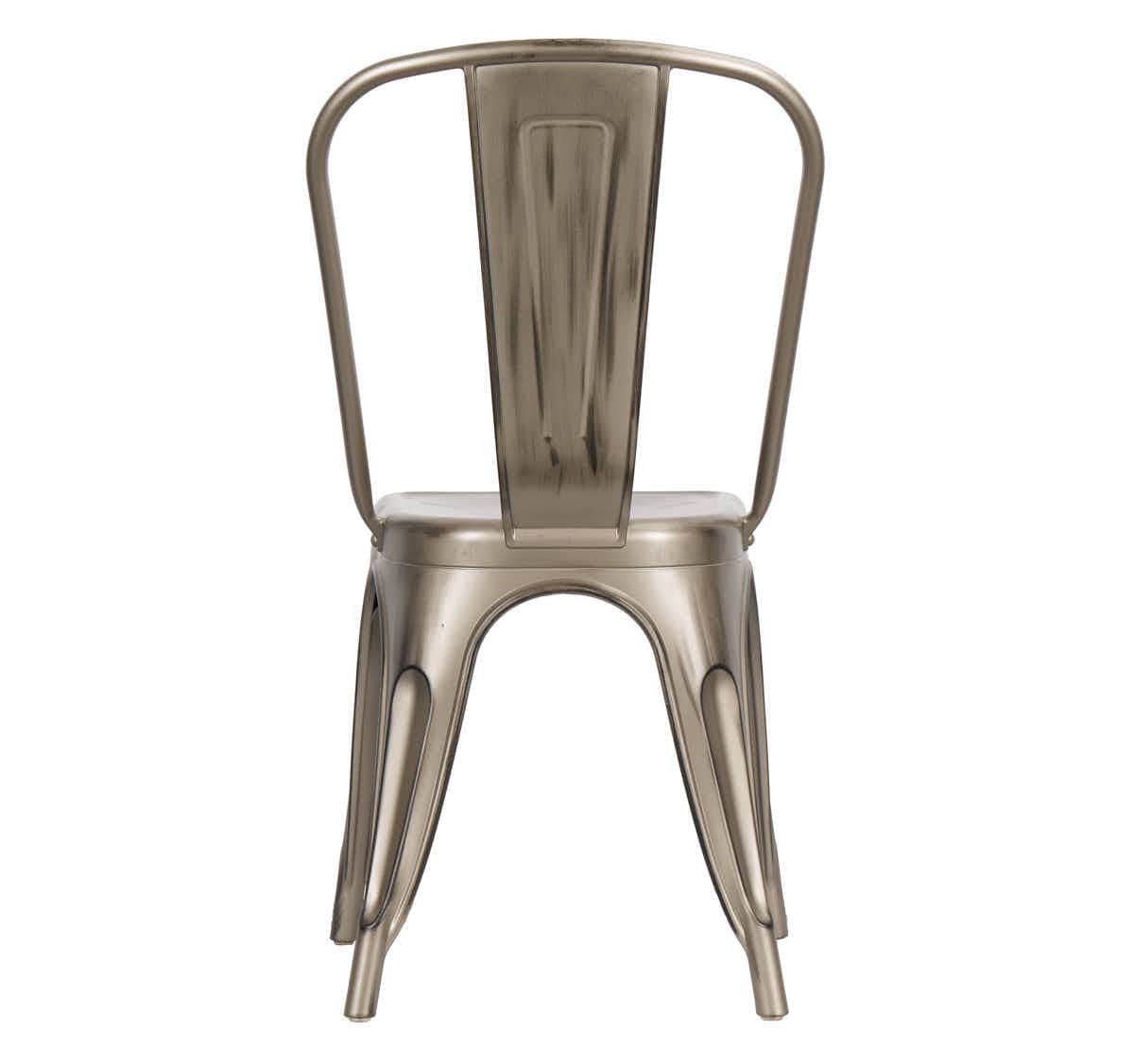 Chivari Gun Metal Finish with Black Distressed All Weather Tolix Style Resin Chair CTRGM-ZG