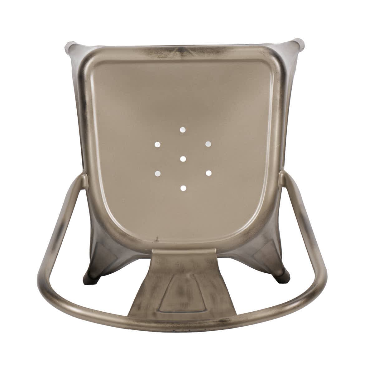 Chivari Gun Metal Finish with Black Distressed All Weather Tolix Style Resin Chair CTRGM-ZG