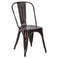 Chivari Metallic Black Finish with Copper Distressed All Weather Tolix Style Resin Chair CTRM-ZG