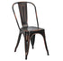 Chivari Metallic Black Finish with Copper Distressed All Weather Tolix Style Resin Chair CTRM-ZG