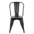 Chivari Metallic Black Finish with Copper Distressed All Weather Tolix Style Resin Chair CTRM-ZG
