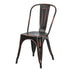 Chivari Metallic Black Finish with Copper Distressed All Weather Tolix Style Resin Chair CTRM-ZG