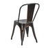 Chivari Metallic Black Finish with Copper Distressed All Weather Tolix Style Resin Chair CTRM-ZG