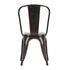 Chivari Metallic Black Finish with Copper Distressed All Weather Tolix Style Resin Chair CTRM-ZG