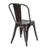 Chivari Metallic Black Finish with Copper Distressed All Weather Tolix Style Resin Chair CTRM-ZG