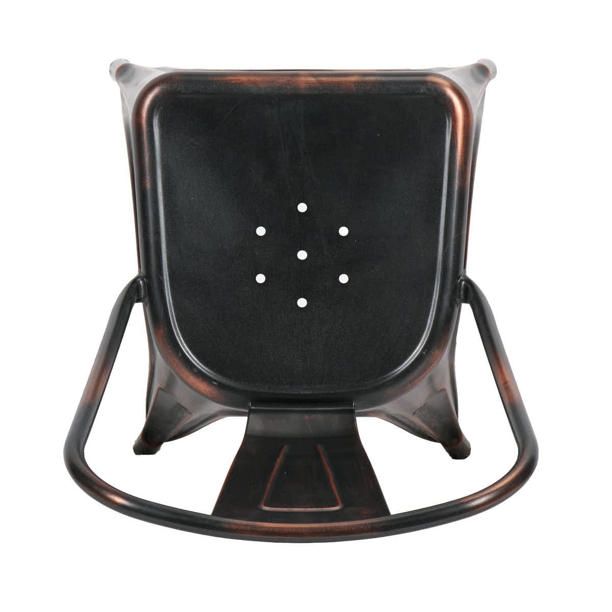 Chivari Metallic Black Finish with Copper Distressed All Weather Tolix Style Resin Chair CTRM-ZG