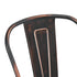 Chivari Metallic Black Finish with Copper Distressed All Weather Tolix Style Resin Chair CTRM-ZG