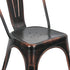 Chivari Metallic Black Finish with Copper Distressed All Weather Tolix Style Resin Chair CTRM-ZG