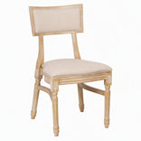 Beige Tessera Resin Chair with Natural White Wash Frame and Fabric Seat and Back