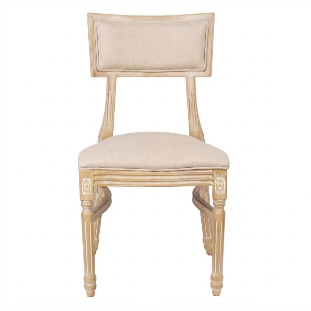 Chivari Beige Tessera Resin Chair with Natural White Wash Frame and Fabric Seat and Back CTRNBWW-FB-ZG