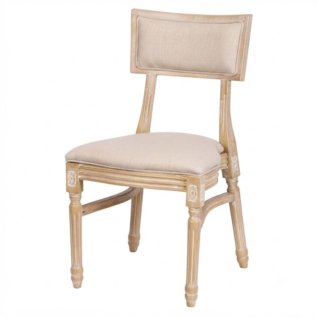Chivari Beige Tessera Resin Chair with Natural White Wash Frame and Fabric Seat and Back CTRNBWW-FB-ZG