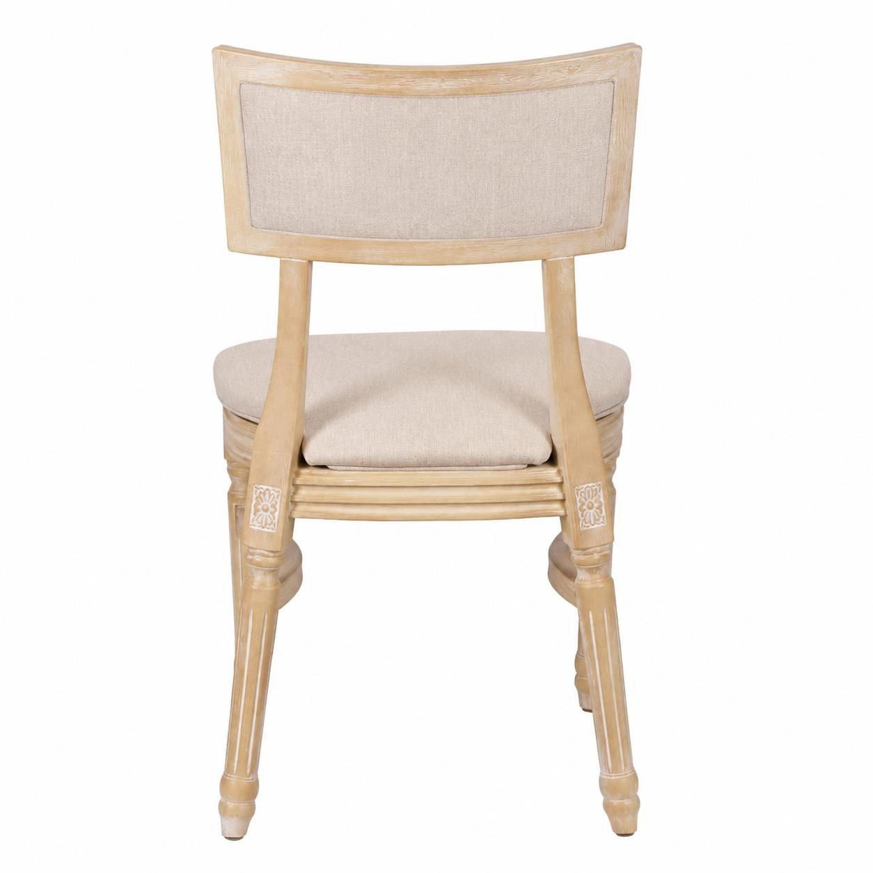 Chivari Beige Tessera Resin Chair with Natural White Wash Frame and Fabric Seat and Back CTRNBWW-FB-ZG