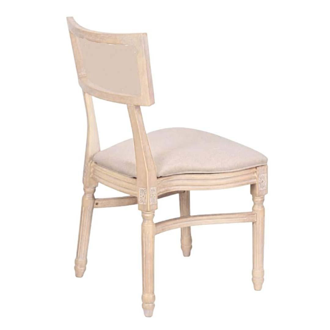 Chivari Beige Tessera Resin Chair with Natural White Wash Frame and Fabric Seat and Back CTRNBWW-FB-ZG