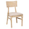 Chivari Beige Tessera Resin Chair with Natural White Wash Frame, Fabric Seat, and Rattan Back CTRNBWW-ZG