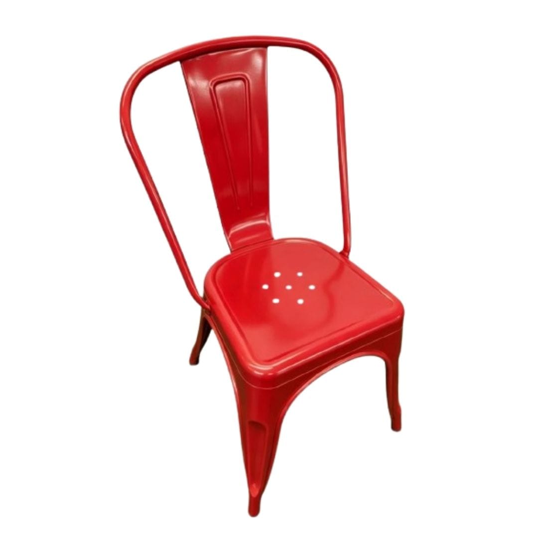 Chivari Red All Weather Tolix Style Resin Chair CTRR-ZG