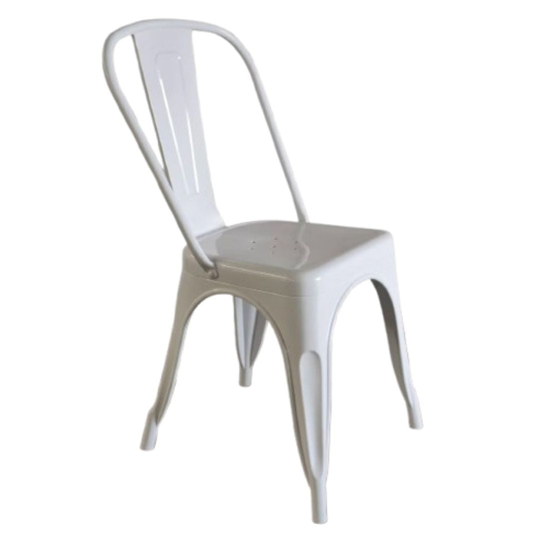 Chivari White All Weather Tolix Style Resin Chair CTRW-ZG