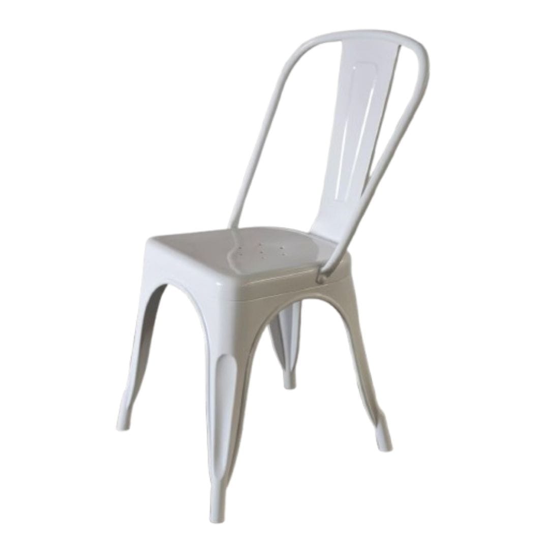 Chivari White All Weather Tolix Style Resin Chair CTRW-ZG