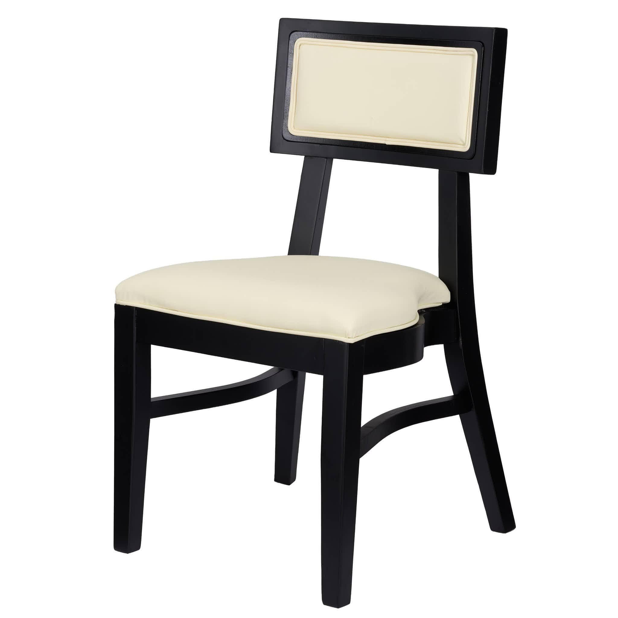 Chivari Black ToughWood™ Tessera Dining Chair with Ivory Vinyl Seat and Back CTWBIV-ZG-SO