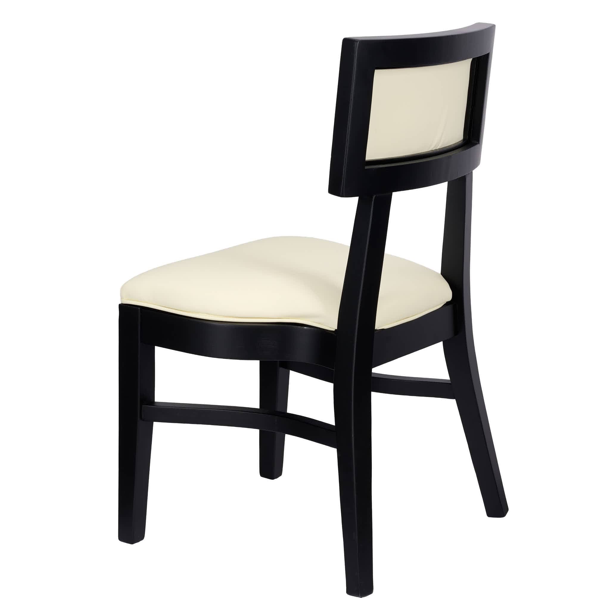 Chivari Black ToughWood™ Tessera Dining Chair with Ivory Vinyl Seat and Back CTWBIV-ZG-SO