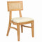 Chivari Natural ToughWood™ Tessera Dining Chair with Ivory Vinyl Seat and Rattan Back CTWNIR-ZG-SO