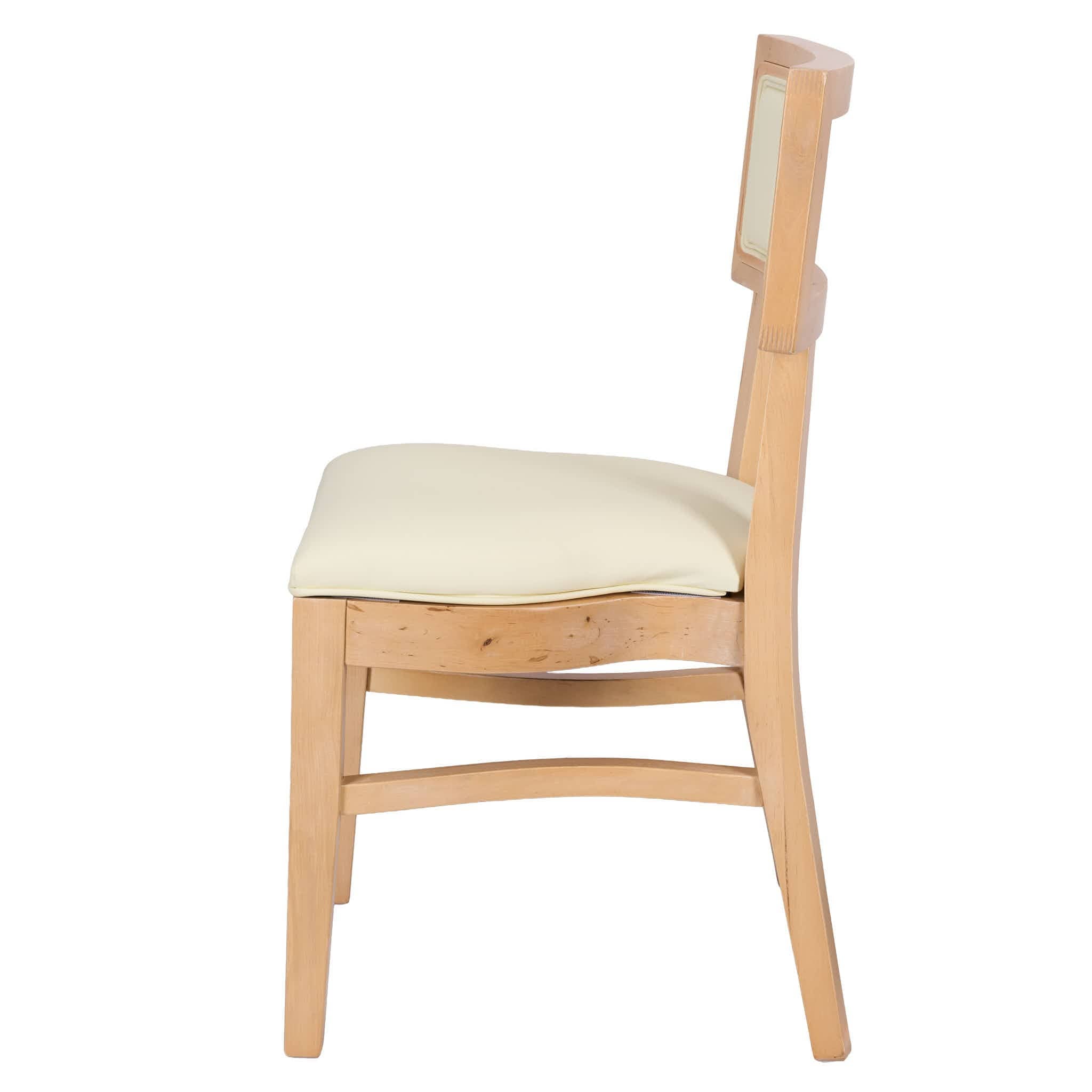 Chivari Natural ToughWood™ Tessera Dining Chair with Ivory Vinyl Seat and Vinyl Back CTWNIV-ZG-SO
