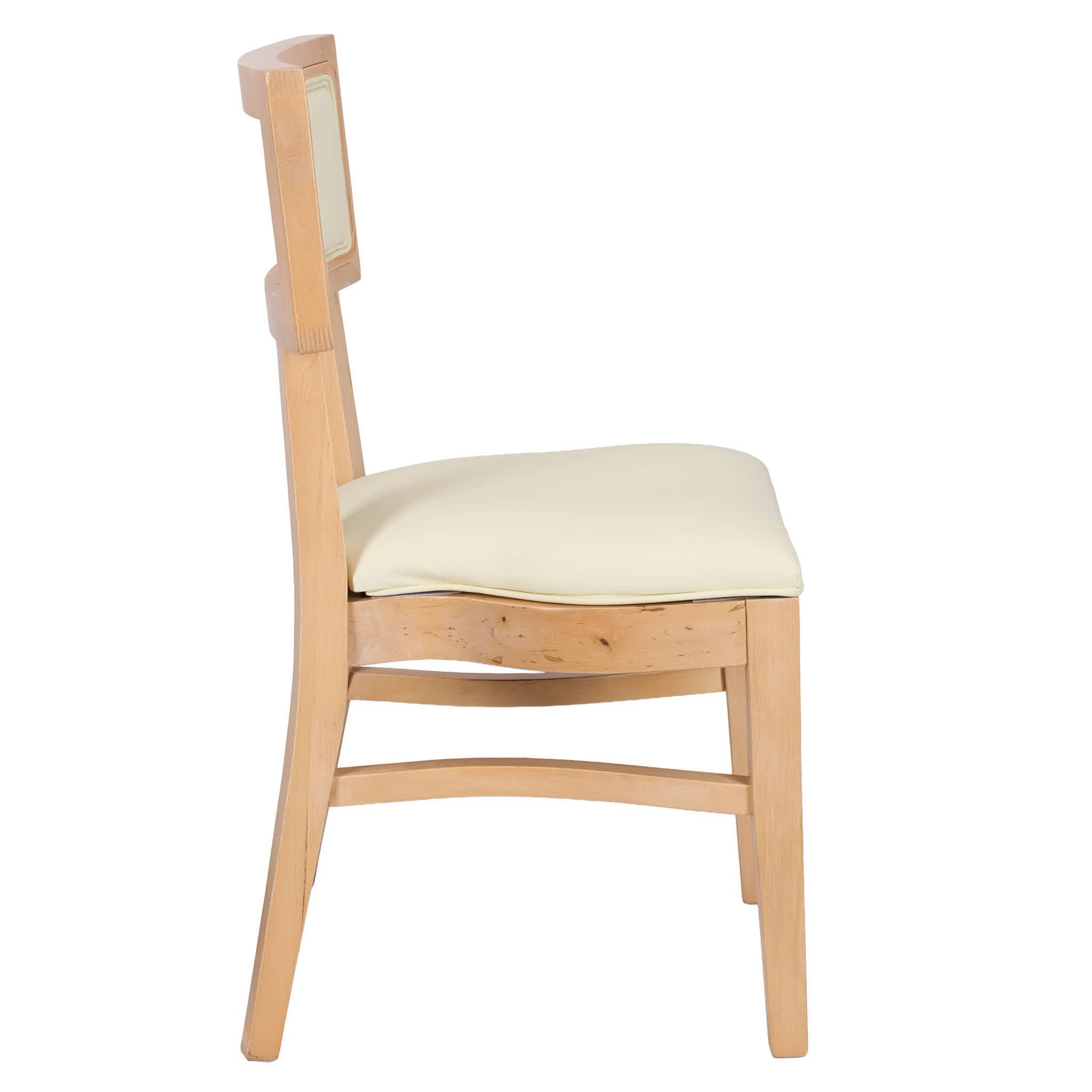 Chivari Natural ToughWood™ Tessera Dining Chair with Ivory Vinyl Seat and Vinyl Back CTWNIV-ZG-SO