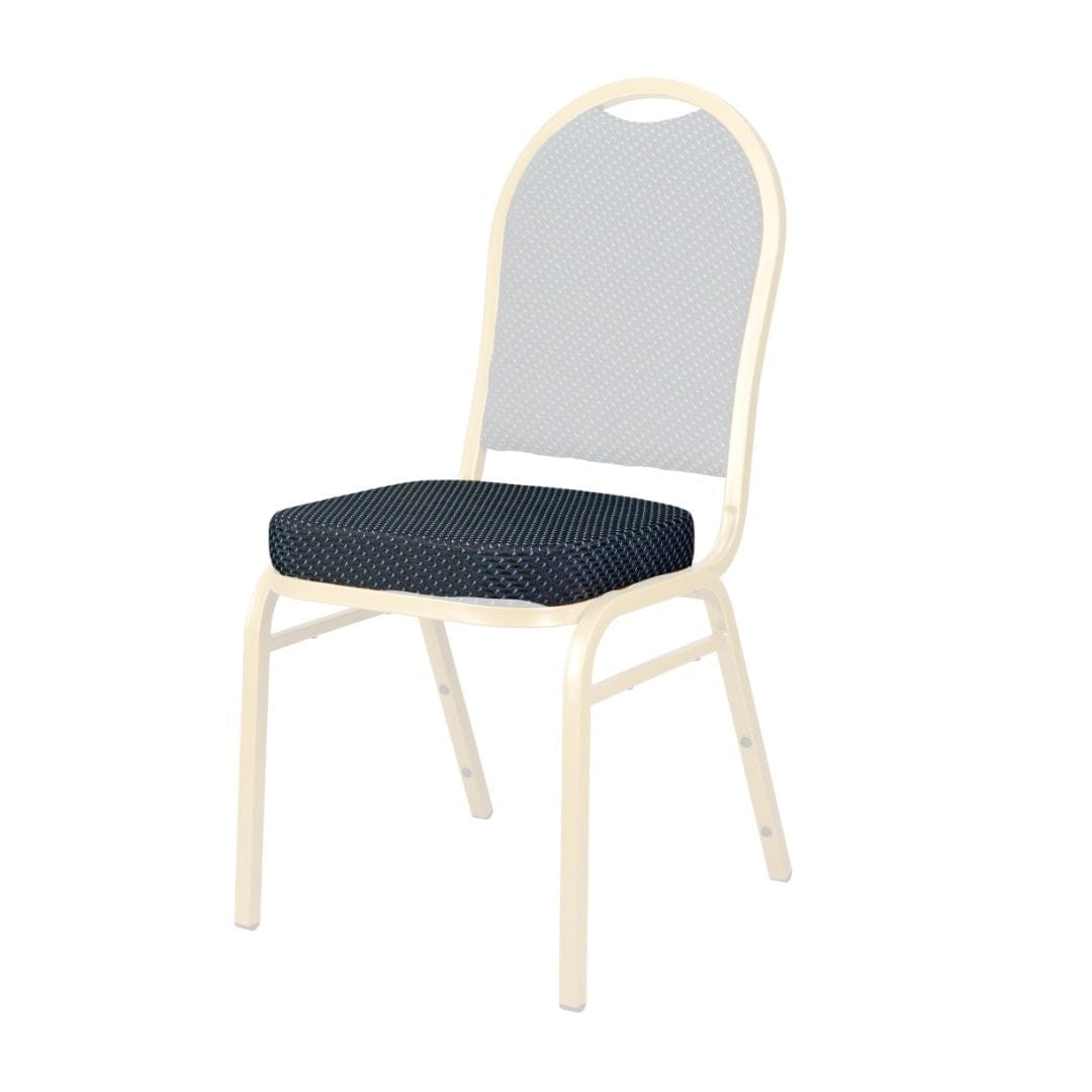 Chivari Navy Blue Fabric Pattern 2.5" Cushion for Crown, Dome and Square Banquet Chairs CUSH-BNQ-BLUFP-ZF