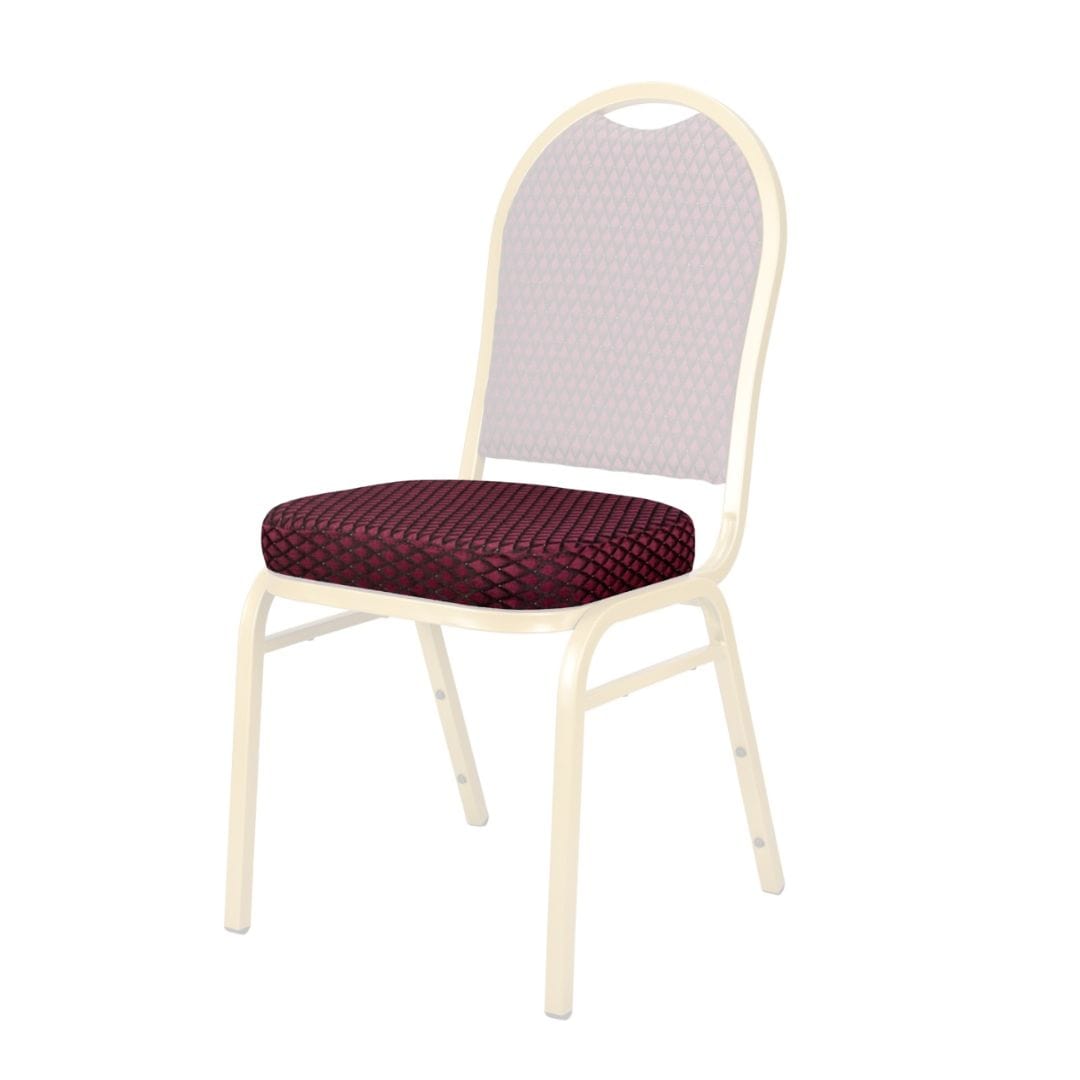 Chivari Burgundy Fabric Pattern 2.5" Cushion for Crown, Dome and Square Banquet Chairs CUSH-BNQ-BUFP-ZF