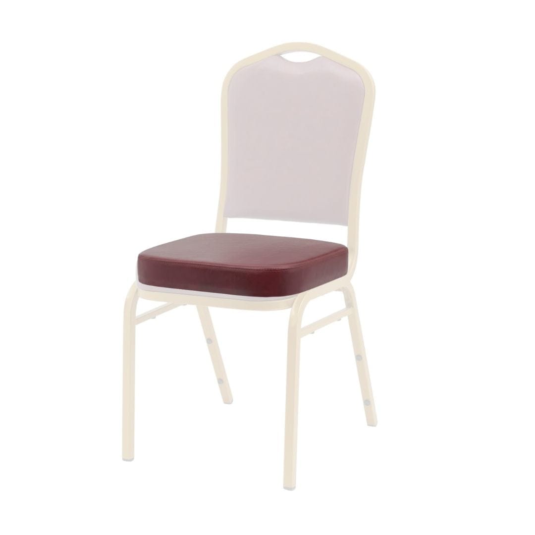 Chivari Burgundy Vinyl 2.5" Cushion for Crown, Dome and Square Banquet Chairs CUSH-BNQ-BUV-ZF