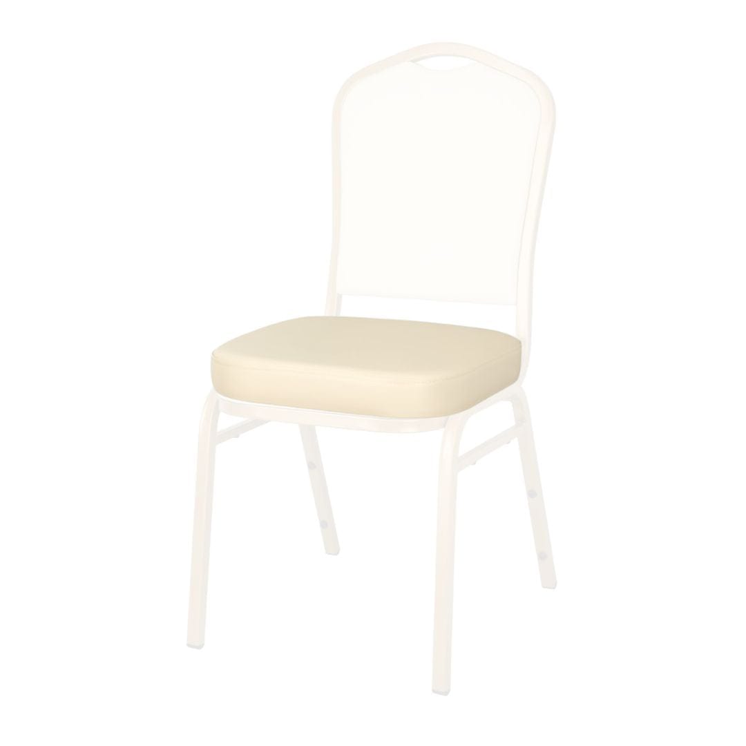 Chivari Ivory Vinyl Replacement 2.5" Cushion for Crown, Dome and Square Banquet Chairs CUSH-BNQ-IV-ZF