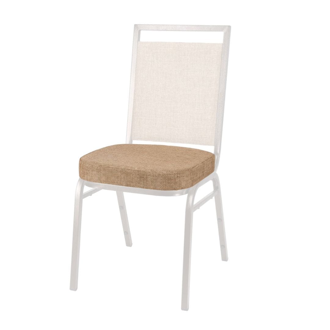 Chivari Tan Fabric 2.5" Cushion for Crown, Dome and Square Banquet Chairs CUSH-BNQ-TF-ZF