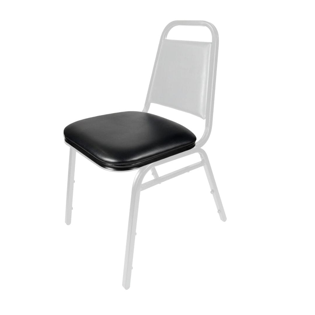 Chivari Black Vinyl Replacement 1.5" Cushion for Trapezoid Banquet Chair CUSH-BNQ-TRP-BV