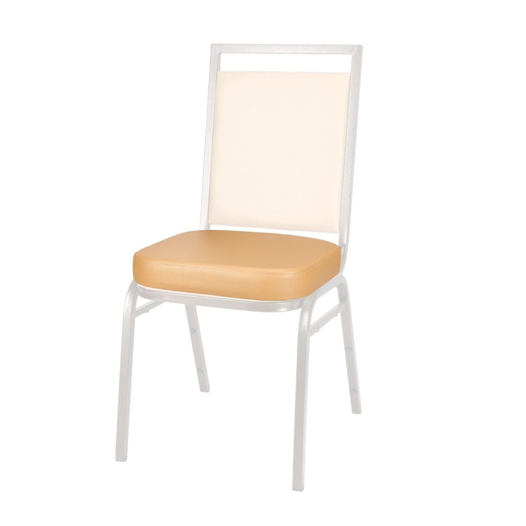 Chivari Tan Vinyl 2.5" Cushion for Crown, Dome and Square Banquet Chairs CUSH-BNQ-TV-ZF