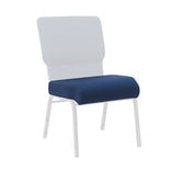 Cobalt Blue Fabric 20.5" Church Chair Replacement Seat Cushion