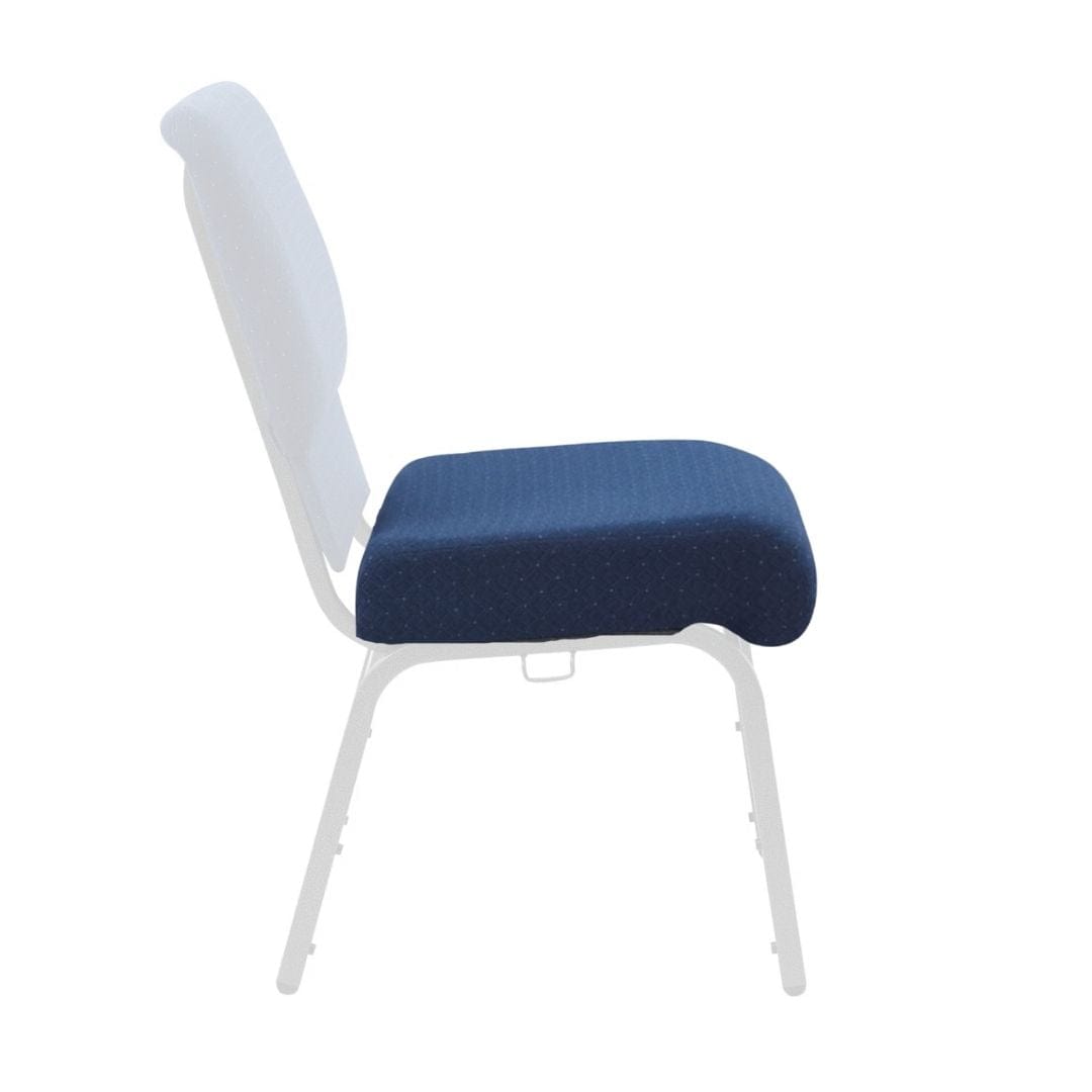 Chivari Cobalt Blue Fabric 20.5" Church Chair Replacement Seat Cushion CUSH-CH20STBL-ZF