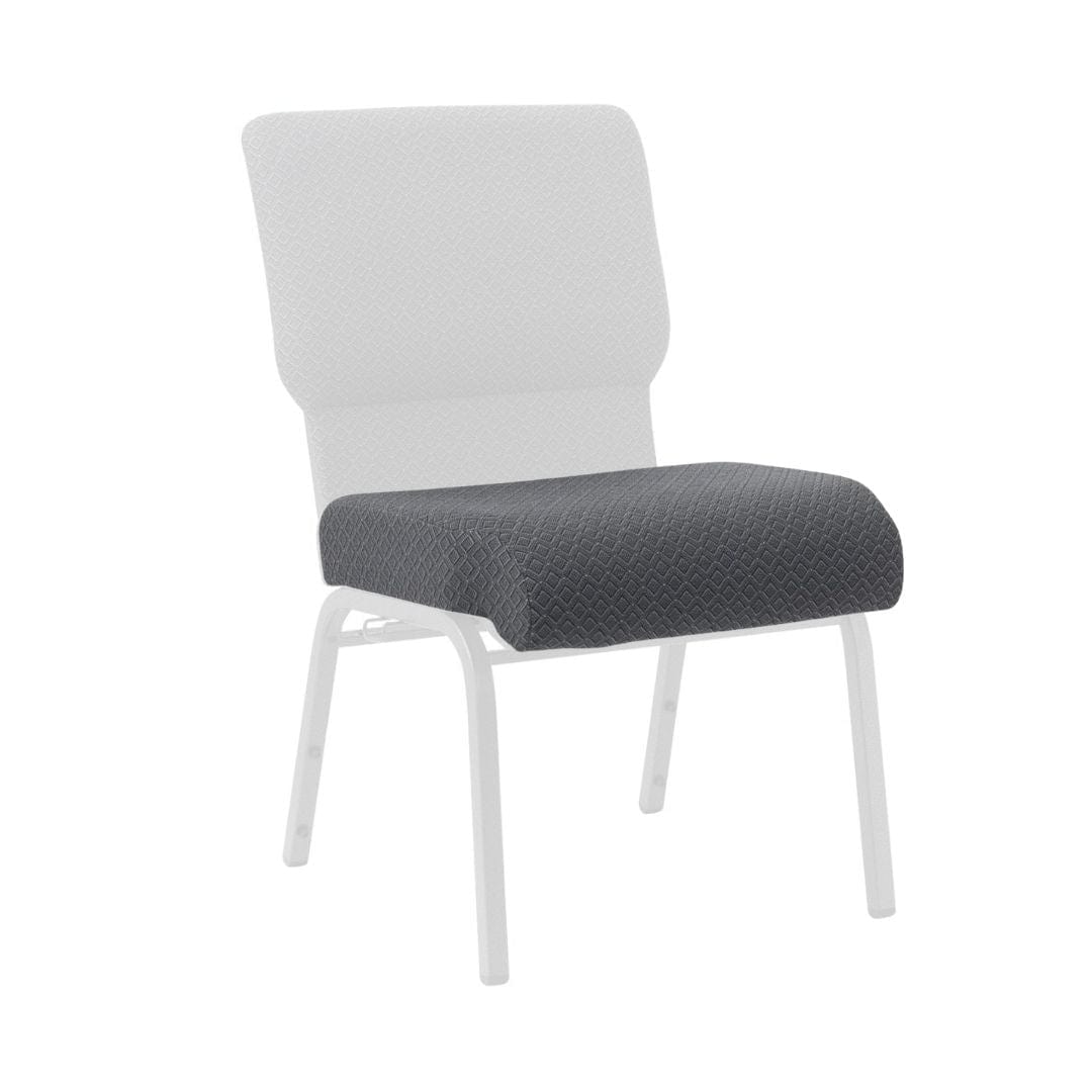 Chivari Dark Gray Fabric 20.5" Church Chair Replacement Seat Cushion CUSH-CH20STDGR-ZF