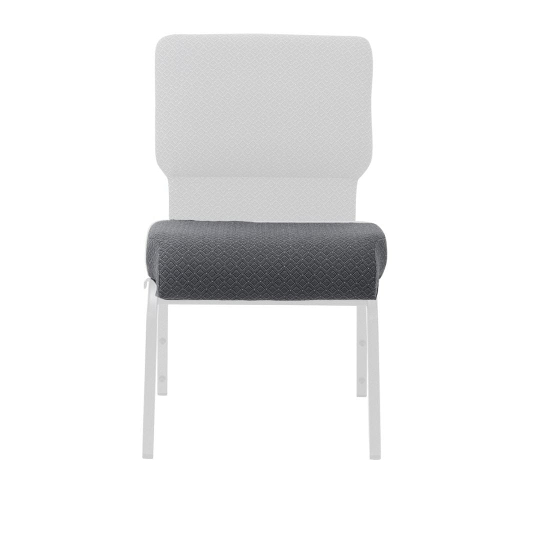 Chivari Dark Gray Fabric 20.5" Church Chair Replacement Seat Cushion CUSH-CH20STDGR-ZF