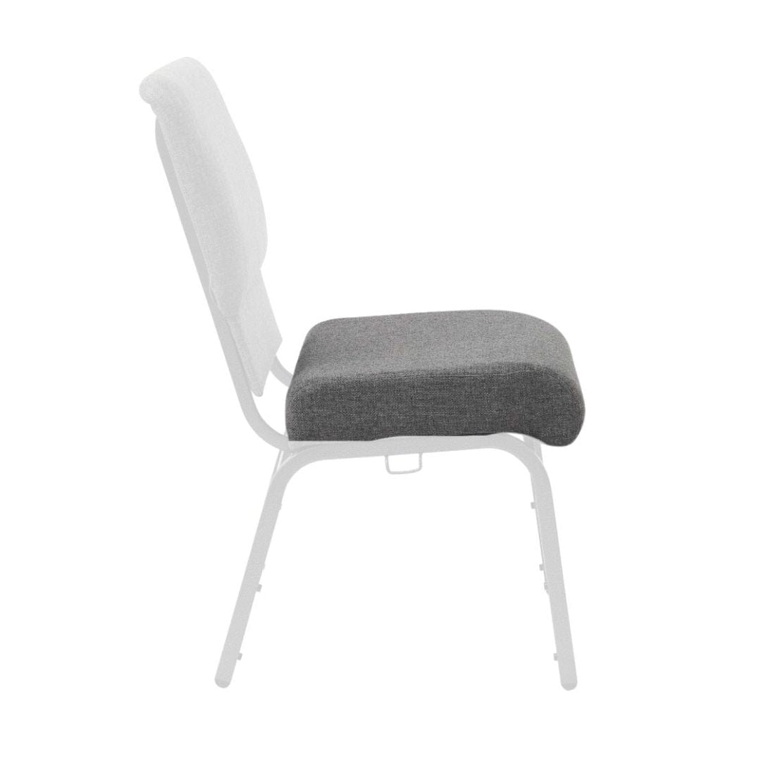 Chivari Gray Fabric 20.5" Church Chair Replacement Seat Cushion CUSH-CH20STGR-ZF